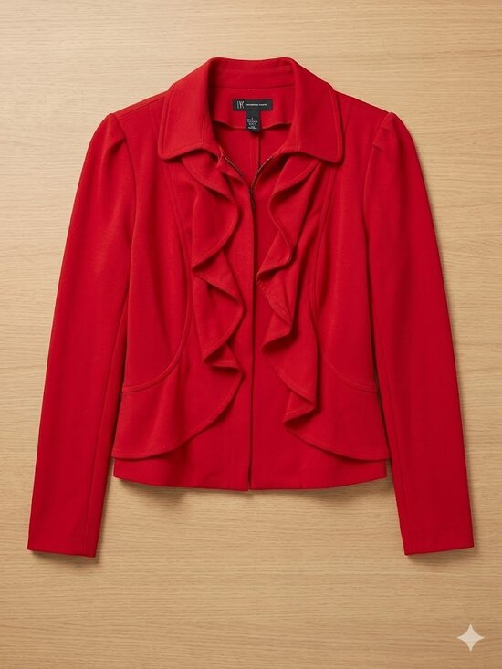 Red Radiance | INC Ruffle Blazer - Picture 2 of 14